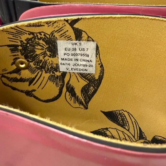 Joules Evedon Rain Boots Wellies - Black & Berry Pink Ribbon Bow - Picture 7 of 9